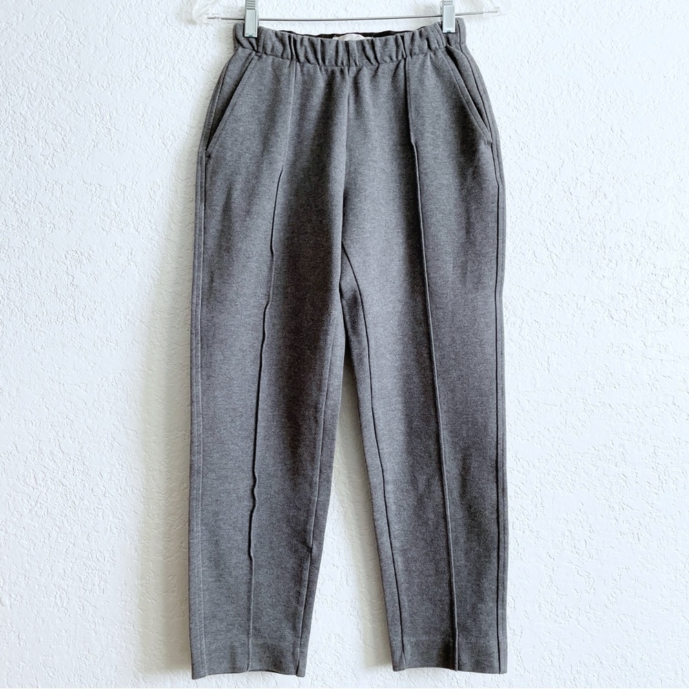 Everlane The Dream Elastic Waist Light Gray Knit Tapered Pants XS